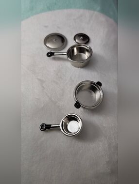 Miniature Stainless Steel Pots and Pans Set - Silver